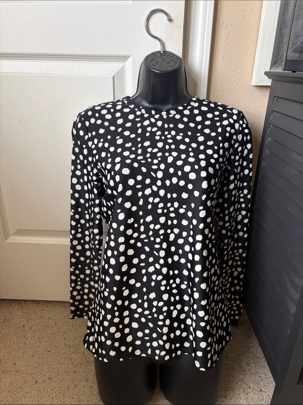 Jude Connally Black & White Spot-Print Long Sleeve Tee